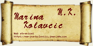 Marina Kolavčić vizit kartica